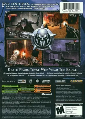 Darkwatch (USA) box cover back